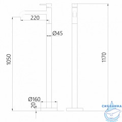 Смеситель ABBER Wasser Kreis AF8140SP напольный для раковины, сатин