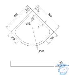 Акриловый поддон Gemy ST06T 80х80