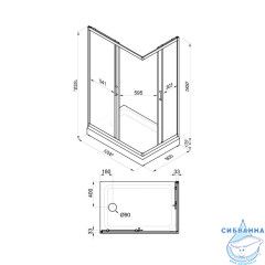 Душевое ограждение Тритон Фьюжн 120x80 профиль белый, стекло полосы Щ0000064851 (с поддоном)