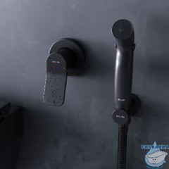 Встраиваемый смеситель с гигиеническим душем AM.PM X-Joy F40H85A22 (черный матовый)