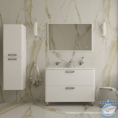 Тумба напольная, белая, 100 см, Brick, IDDIS, BRI10WFi95. Подходит ум. 0101000i28