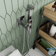 Встраиваемый смеситель с гигиеническим душем Wasserkraft A71138 (хром)