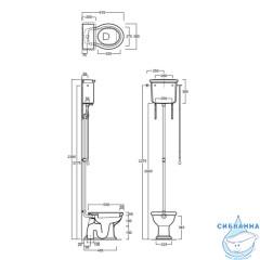 Унитаз напольный  Simas Lante LA02bi с высоким бачком, без сиденья