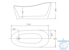 Ванна акриловая Calypso Alicante 170x80