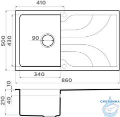 Кухонная мойка Omoikiri Yasugata 86 BE Tetogranit ваниль 4993869