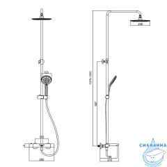 Душевая система Azario Galaxy 230 1 режим AZ-67B47EV1(PA)-1DC1J19A-ZH3394A-HB1153PA (черный матовый)