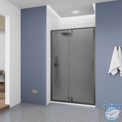 Дверь в нишу Veconi Оттимо 110 профиль графит, стекло матовое OP20GR-110-12-C9