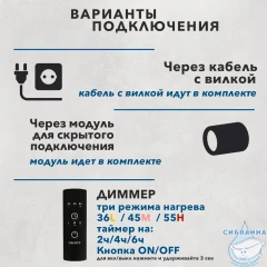 Полотенцесушитель электрический Санприз Аврора П6 50х60  (черный матовый) (подключение универсальное)