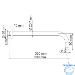 Душевая система Wasserkraft 250 1 режим A4248.097.121.275.100.276 Thermo (никель)