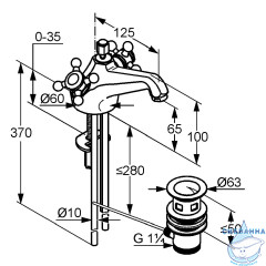 Смеситель для раковины Kludi Adlon 510124520 (с донным клапаном)