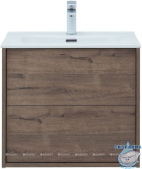 Тумба Aquanet Lino 60 с раковиной Flat 60 дуб веллингтон