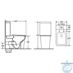 Унитаз напольный безободковый Azario Velise AZ-1222A с бачком и сиденьем Soft Close (микролифт)