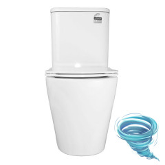 Унитаз напольный безободковый со смывом торнадо Azario Berton с бачком и сиденьем Soft Close (микролифт) AZ-6093