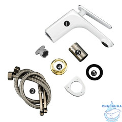 Смеситель для раковины Frap F1058 (хром/белый)