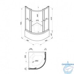 Душевое ограждение Тритон Лайт Б 90x90 профиль белый, стекло лайт Щ0000061801 (с поддоном)