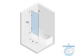 Шторка для ванны Riho VZ Scandic R 85х150 GX00582C2 профиль хром, стекло прозрачное