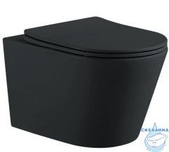 Унитаз подвесной безободковый Aquatek Вега AQ1905-MB (с сиденьем Soft Close (микролифт) (черный матовый)