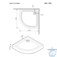 Акриловый поддон AM.PM Like W83T-315-090W 90x90