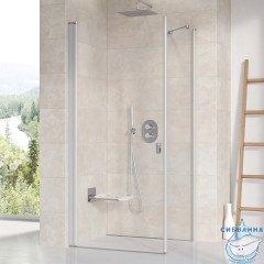 Дверь в нишу Ravak Chrome CRV1-80 профиль сатин, стекло прозрачное 1QV40U01Z1