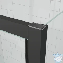 Душевое ограждение Veconi Оттимо 110x80 профиль черный, стекло прозрачное OP20B-SP-11080-01-C9 (без поддона)