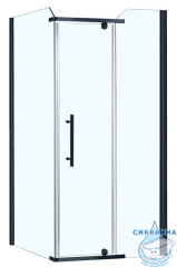 Душевое ограждение Azario Edmonton 90x90 профиль серебро, стекло прозрачное AZ-NNC1231 900 BLACK (без поддона)