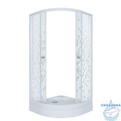 Душевое ограждение Тритон Стандард А 90x90 профиль белый, стекло мозаика Щ0000061803 (с поддоном)