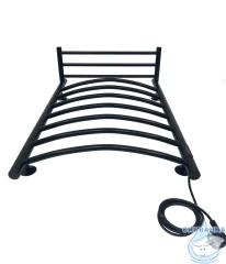 Полотенцесушитель электрический Санприз Классик П8 50х80 с полкой (черный матовый) (подключение универсальное)