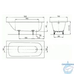 Стальная ванна Kaldewei Saniform Plus 361-1 150x70 standard с ножками