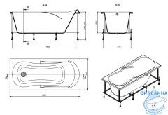Акриловая ванна Roca Uno 160x75 с каркасом