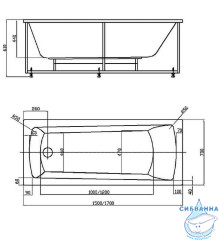 Акриловая ванна Aquatek Либра New 150х70 с каркасом
