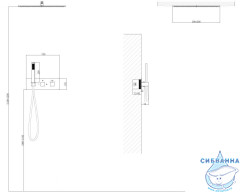 Душевая система Abber Daheim AF8255B 500 1 режим (черный матовый)