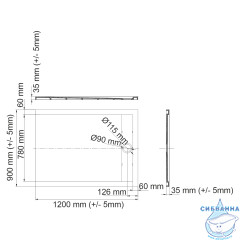 Поддон из литьевого мрамора WasserKRAFT Abens 120x90 20T07