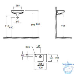 Мини раковина 40 см Jacob Delafon Odeon Up E4759G-00