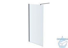 Walk in Aquatek 110х200 AQ WIW 11020BL профиль черный, стекло прозрачное 