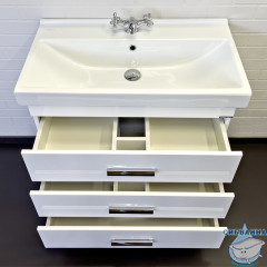 Тумба Comforty Никосия 80 белый глянец с раковиной Comforty 80 00-00011162