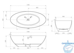 Ванна из искусственного камня ABBER Stein 170x80 AS9625-1.7