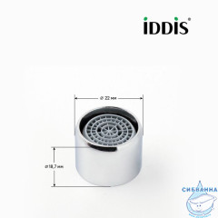 Аэратор для смесителя в комплекте с гайкой, силикон, M22, внутренняя резьба, IDDIS, 996S22S2SM