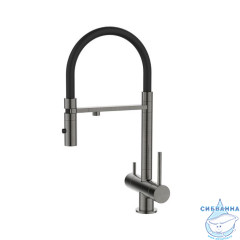 Смеситель для кухни с фильтром и гибким изливом, графит, Ace, IDDIS, ACEGMFFi05