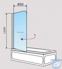 Шторка для ванны 1Marka P-02 82х150