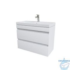 Тумба с умывальником подвесная с ящиками, белая, 80 см, Zodiac, IDDIS, ZOD8CB0i95K  подходит ум. 3508000i28