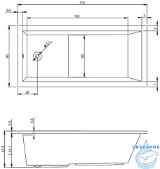 Акриловая ванна Riho Lusso Plus 170x80 с каркасом