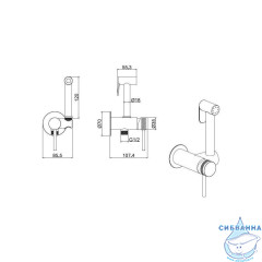 Встраиваемый смеситель с гигиеническим душем Allen Brau Priority 323737 (графит)