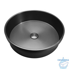 Раковина встраиваемая сверху ABBER Wasser Kreis AF2408GM оружейная сталь