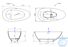 Ванна из искусственного камня Salini Paola 160x77 (материал Solix, белый матовый)