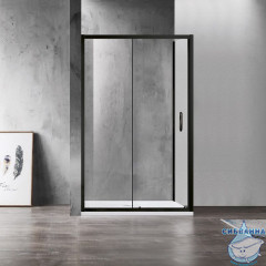 Душевое ограждение Azario Milton 120x80 профиль черный, стекло прозрачное AZ-ND1131-L 1200 BLACK (без поддона)