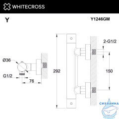 Смеситель термостатический для душа WHITECROSS Y Y1246GM (оружейная сталь)