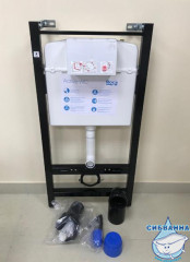 Инсталляция Roca Active с кнопкой смыва Roca Active B1 (хром глянцевый) в комплекте с унитазом Roca Dama Senso c сиденьем Soft close (микролифт)