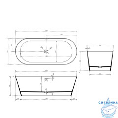 Ванна из искусственного камня ABBER Stein 165x70 AS9622