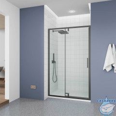 Дверь в нишу Veconi Оттимо 120 профиль графит, стекло прозрачное OP20GR-120-01-C9
