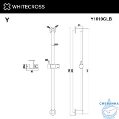 Штанга для душа WHITECROSS Y1010GL (золото)